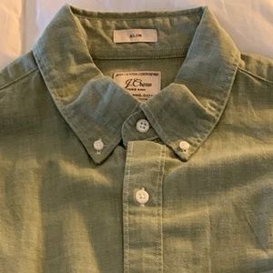 J. Crew Every Stitch Considered Organic Cotton Earthen Green Shirt